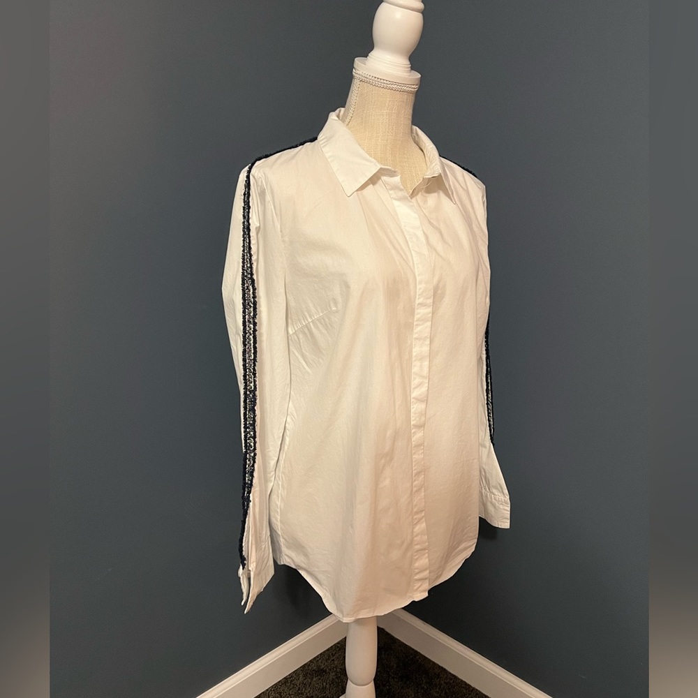 Zara trf collection white button down shirt.